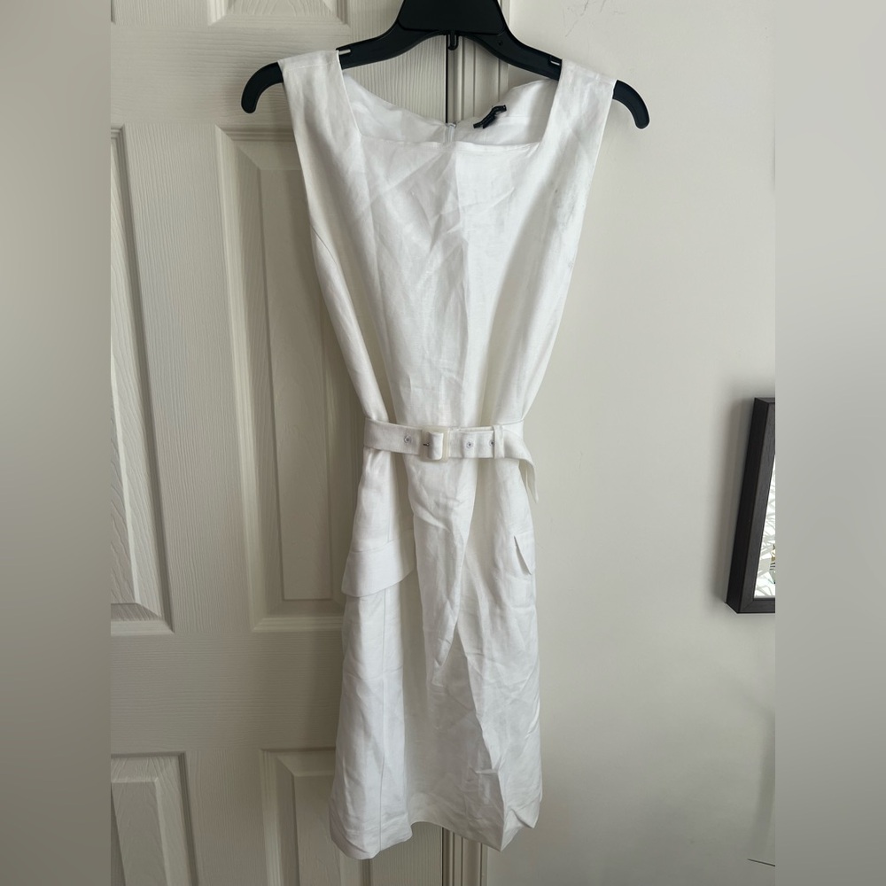 Ann Taylor White belted Mini Dress 12